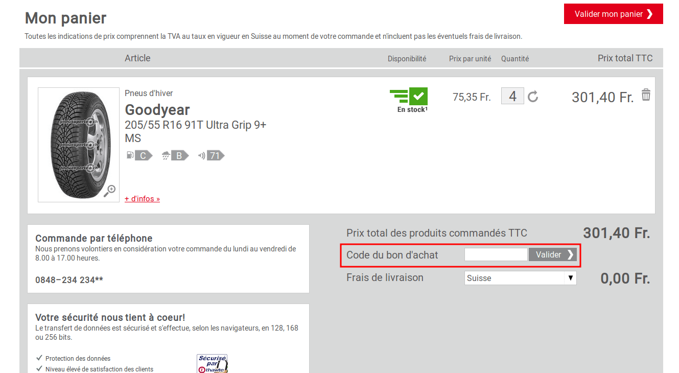 Comment utiliser un code promo Pneuexperte.png