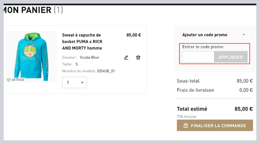 Comment utiliser un code promo Puma