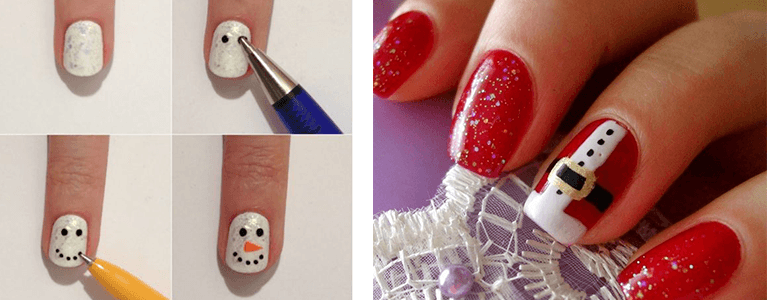 nail art bonhomme de neige et pere noel .png